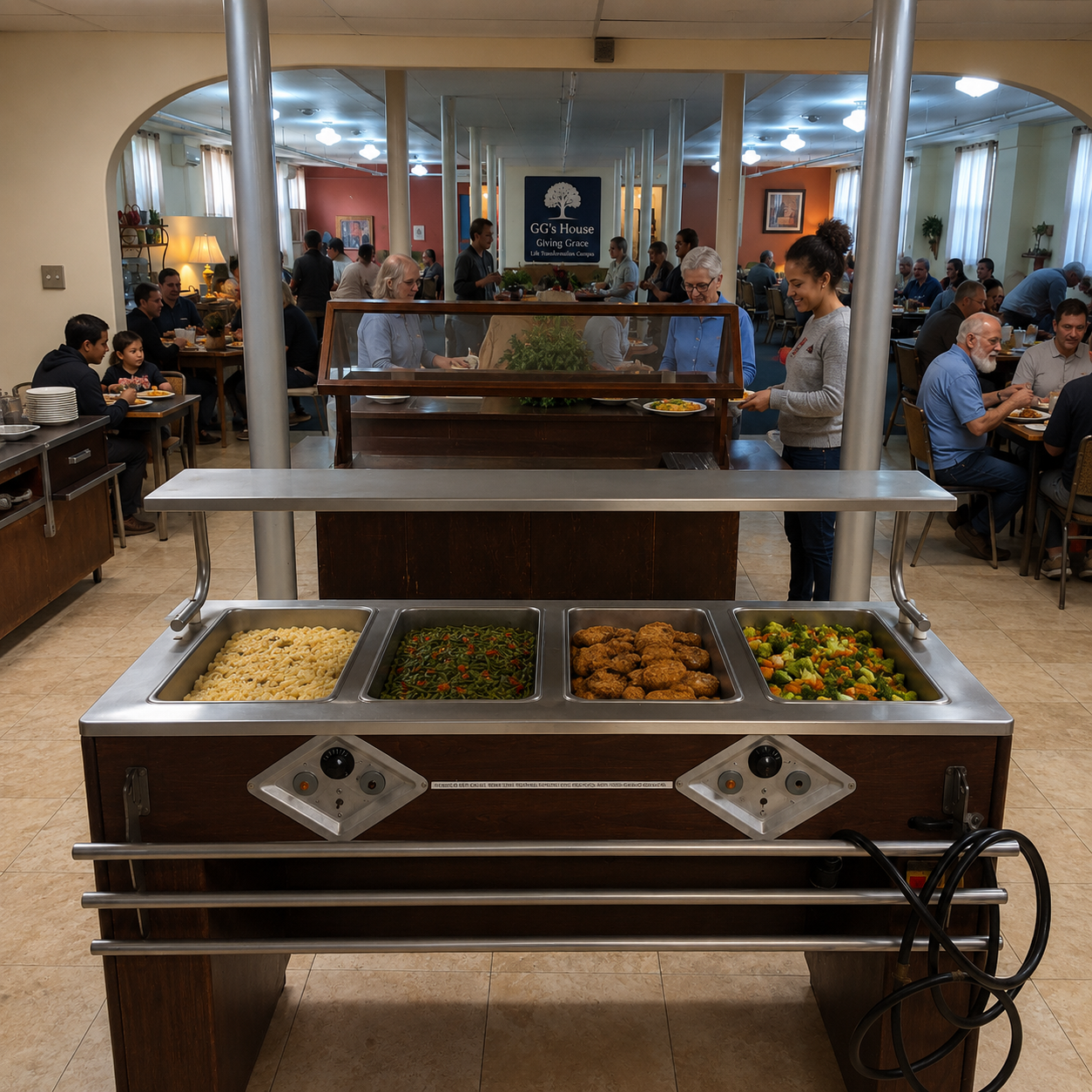 Future Vision buffet and dining service area